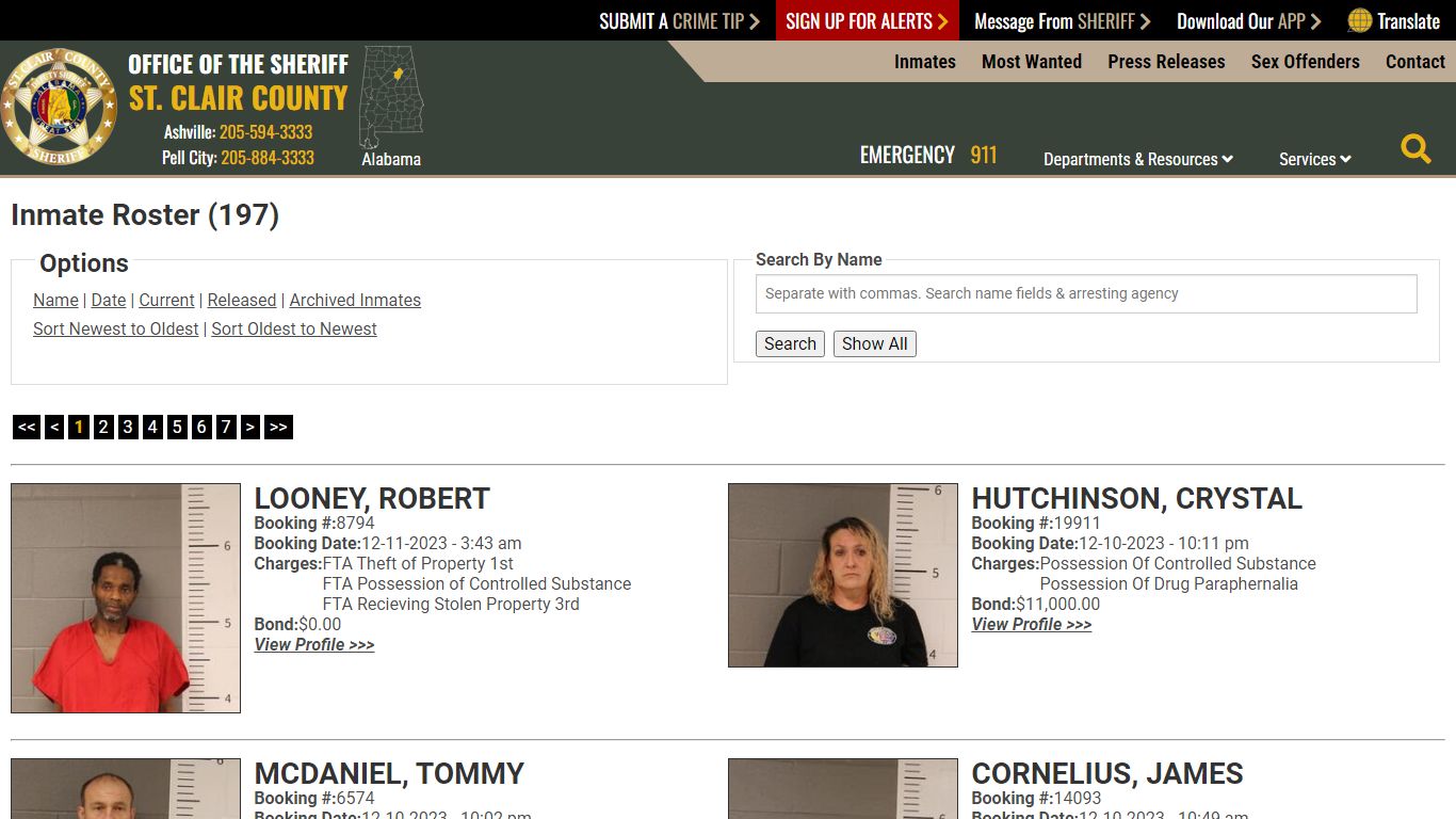Inmate Roster - Current Inmates Booking Date Descending - St. Clair ...